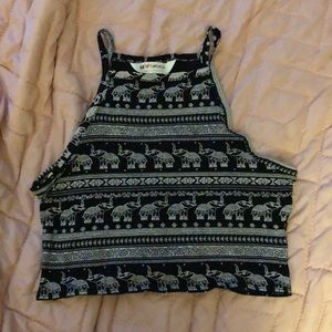 Tribal Pattern Halter Crop Top